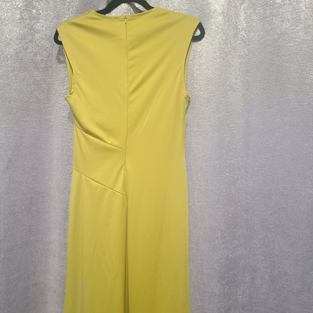 Aveloria Chartreuse Yellow Ruched Sleeveless Maxi Dress Size 8/10 Large - Picture 5 of 11